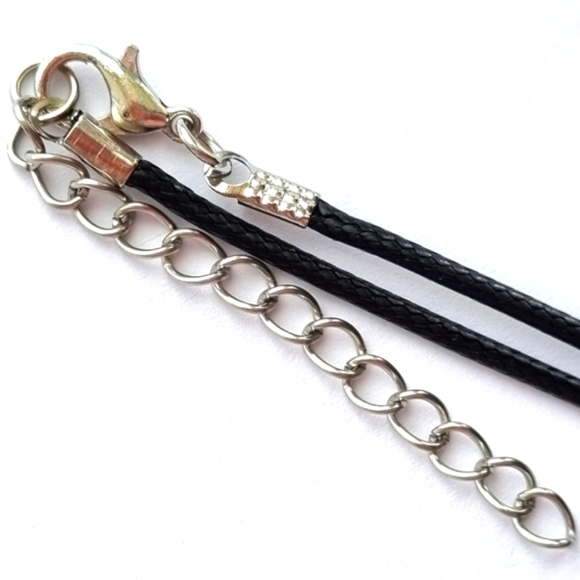 Necklace | Turquoise Butterfly Pendant | Black Cord with Silver Clasp 🦋 - Picture 5 of 6